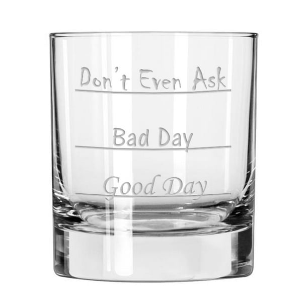 Whisky Glass Good Day Bad Day Don’t Ask Tumbler Novelty Glasses Gift Tube Wine